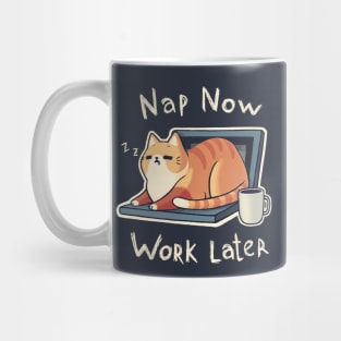 Priorities Nap - Procrastination Cute Cat - Funny Computer Coffee Mug